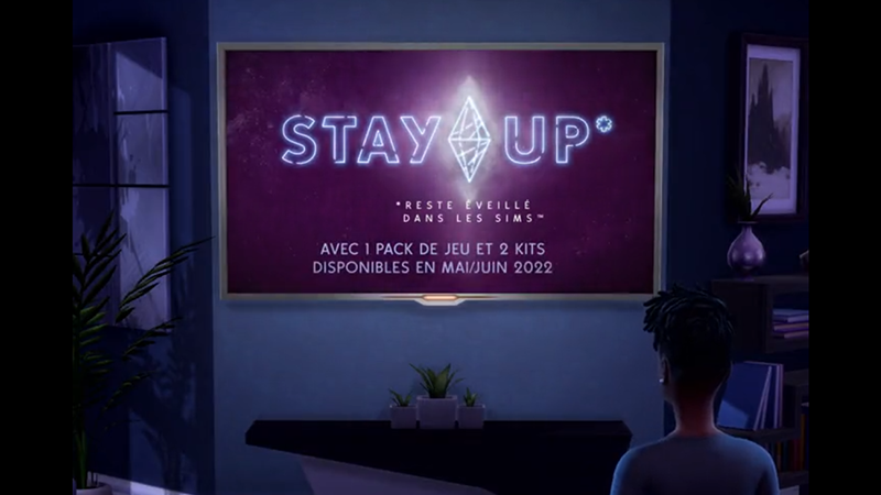 《Stay Up Sims 4》將於 2022 年 5 月 3 日發布，包含遊戲包和兩個套件