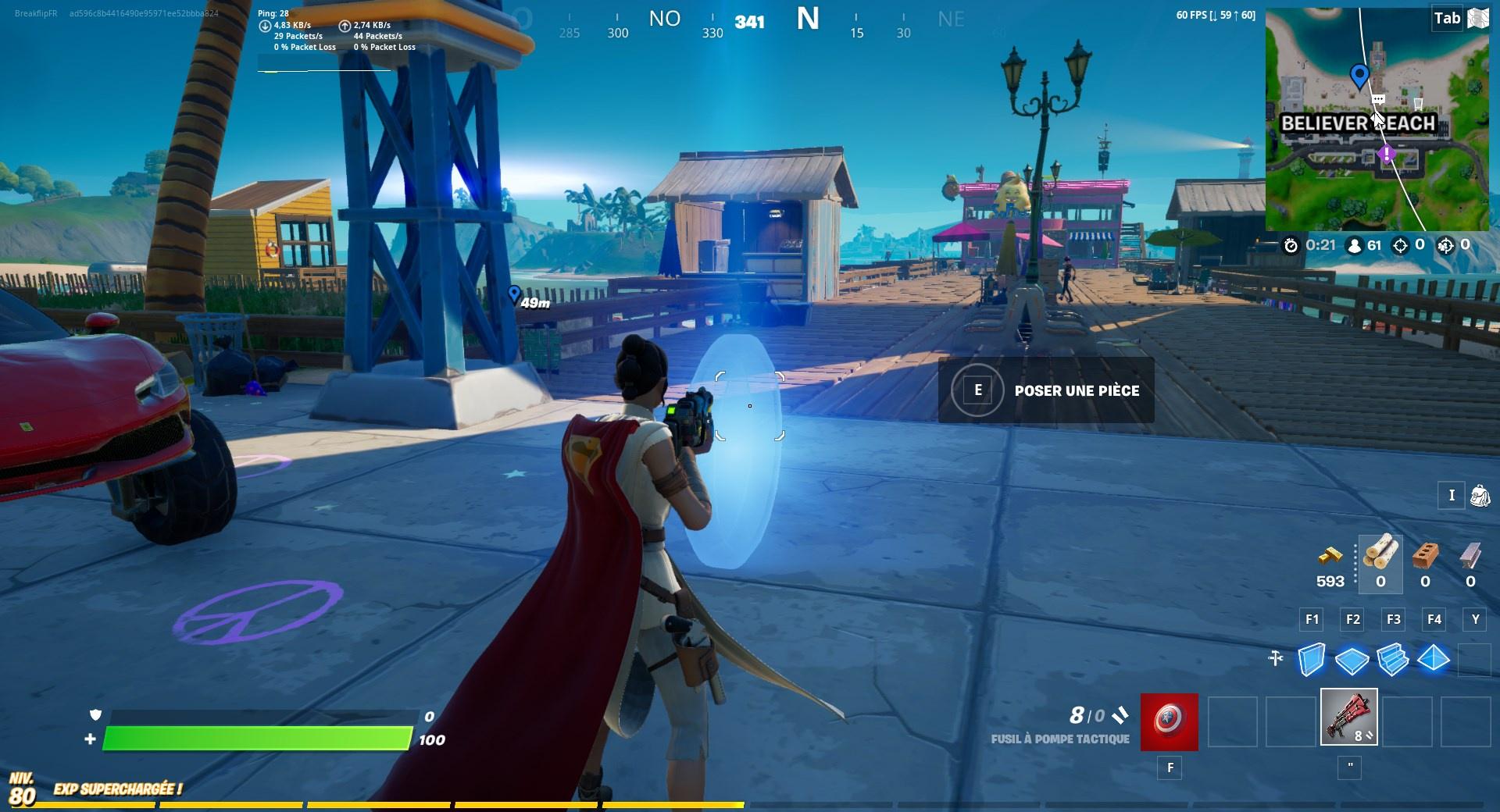 在 Fortnite 的 Free Guy 挑戰中將硬幣放在地圖上