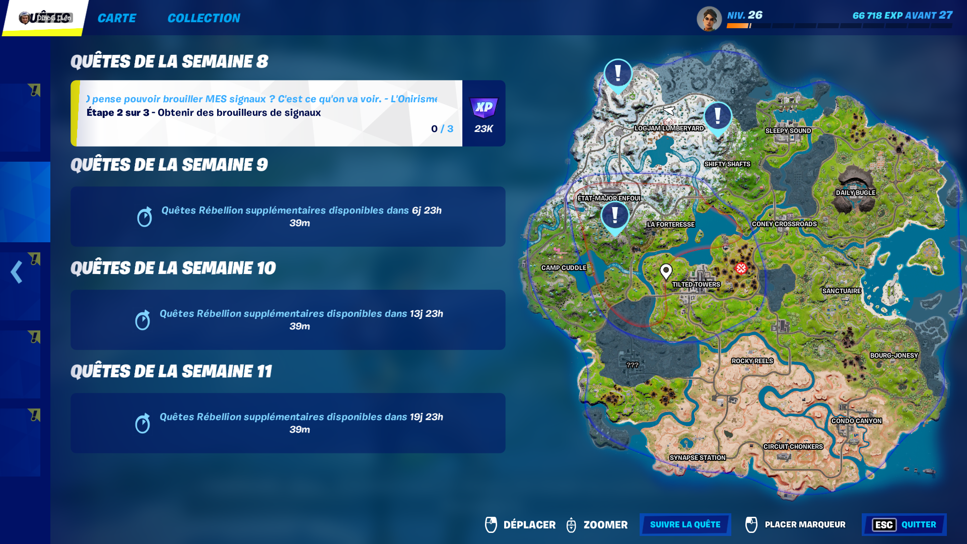 取得訊號幹擾器 Fortnite，第 8 週挑戰賽季 2 第 3 章